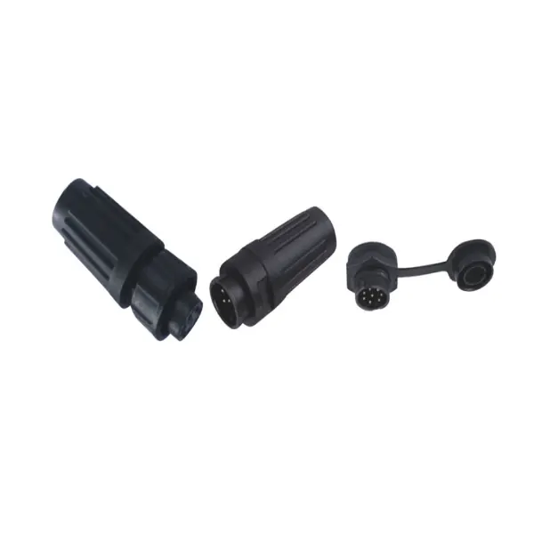 Conector impermeável de plástico preto